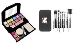 PRO TYA Makeup Kit For Girls + Hello Kitty 7 pcs Makeup Brushes For Girls (5024 + HK)