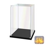 Acrylic Display Case for Collectibles Assemble Clear Acrylic Display Box for Lego Alternative Glass Case for Display Figures Doll Toys Home Storage(6x6x10 inch, 15x15x25 cm)