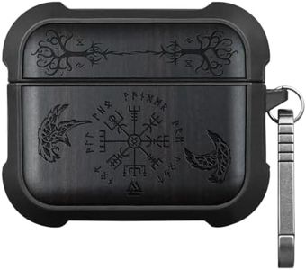 Carveit Solid Wood Case for AirPods Pro 3, The Guiding Vegvisir, Black