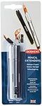 Derwent Pencil Extender Set, Silver and Black, for Pencils upto 8mm, 2 Pack (2300124)