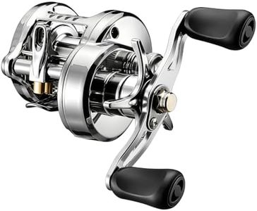 HAUT TON DC Baitcaster Reel, Digital Control Fishing Reels, 5.5oz Ultralight Round Baitcasting Reels, Max Drag 11LB, 7.2:1, 5+1BB, Freshwater Saltwater Trolling Reel (HT-MML-DC, Left Hand)
