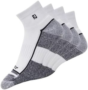 FootJoy Men's 2023 ProDry Quarter 2-Pack, White, Fits Shoe Size 7-12