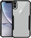 Amazon Brand -Solimo Plastic Solimo 360 Degree Protection Bumper Protective Design Shockproof Crystal Clear Transparent Back Cover Case for Apple iPhone Xs Max - Black