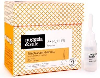 Nuggela & Sulé Pack Ampollas Anti-Caída Efectiva. Tratamiento Anti-Caída. Con Extracto de Cebolla Roja. Fortalece y Frena la Caída del Cabello. Efecto Rápido. Tratamiento para 8 semanas. 8 x 10 ml