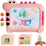 Jaoxikai 2 in 1 STEM Toys for Girls&Boys,Kid Educational Toys-Magnetic Drawing Board&Puzzles, Learning Toys for 3 4 5 6 7 8 Year Old,Gifts for Girls,Erasable Dinosaur Writing&Painting&Doodle Toys