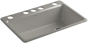 KOHLER K-5871-5UA3-K4 Riverby Single Bowl Undermount Kitchen Sink, Cashmere