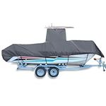 Silscvtt 420D Grey Heavy Duty T-Top Roof Boat Cover Replacement for 22-24ft Center Console Style Boats with T-Top Roofs