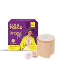 PINQ POLKA Breast Lift Tape (1 Pcs) with 10 Nipple Pasties| Perfect Shape Enhancer for Women |Breathable|Skin Friendly Adhesive |Up to 12 Hrs Sticking Capacity|Nude Colour|7.5CM Wide & 5m Long