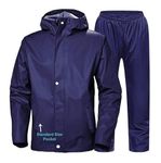 CAMISON Men's Raincoat Waterproof for Bike Reversible Double Layer with Hood Raincoat for Men. Set of Top and Bottom Packed in a Storage Bag (Optimum Blue, XL)