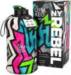 The Gym Keg Sports Water Bottle (2.2 L) Insulated | Half Gallon | Carry Handle | Big Jug Sport, 64oz Hydro Jug, Large Reusable Bottles | Ecofriendly, BPA Free Plastic, Leakproof For Men And Women (NY Rebel)