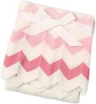 Cozyholy Baby Blanket Knitted Pink Chevron Soft Toddler Nursery Crib Throw Blankets Receiving Swaddle Blanket Stroller Cover for Boys Girls,40x30 inch