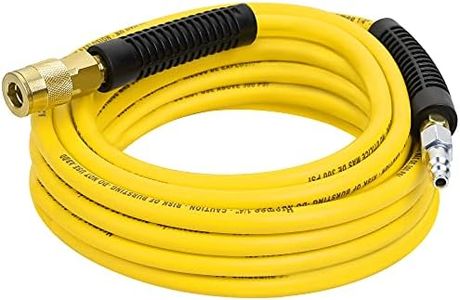 Hromee Air Compressor Hose 1/4 Inch x 25 Feet Hybrid Hose with Fittings, 1/4" Industrial Quick Coupler and Plug Kit