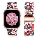 SEURE Compatible with Apple Watch Band 38mm 40mm 41mm 42mm 44mm 45mm, Women Men Resin Strap with Stainless Steel Buckle Replacement for Series SE/8/7/6/5/4/3/2/1