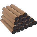 ZEONHAK 18 Pcs Kraft Shipping Tubes, 2 x 15 Inch Mailing Tubes with Black Caps for Shipping and Mailing