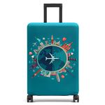 YOUTHUNION Suitcase Covers Protective Case Travel Airplane Pattern Luggage Cover Protector Washable Elastic Cover for Baggage Fits 18-32 Inches Luggage for Business Trip Daily Using