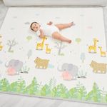 Baby Play Mat 180x200x1.5cm - Tummy Time Mat - XXL Large Size Baby Play Gym - Foldable Play Mat - Waterproof Foam Baby Play Mat Floor Mat For Kids Toddlers Children - Baby Mats For Floor Play