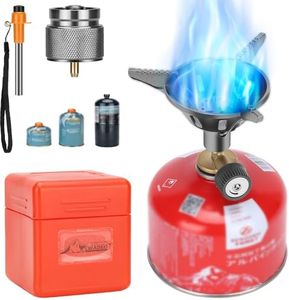 WADEO Camping Propane and Isobutane Stove, Single Burner Camp Stove with Piezo Ignitor, Portable Backpacking Stove for Outdoor Cooking, Hiking, Camping Trips, Beach and Car Camping(Fuel not included)