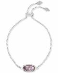 Kendra Scott Elaina Link Chain Bracelet for Women, Fashion Jewelry, Rhodium-Plated, Purple Amethyst