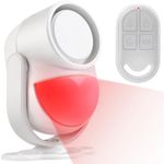 Shed Alarm with Remote, Shed Alarm for Home, Ranch, Van, Garage, Shop Infrared Detection Technology with 328ft Remote Control SOS Button Battery Operated 125db Extra Loud
