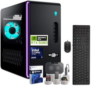 Alienware Aurora R16 Gaming Desktop PC - NVIDIA RTX 5080, 16GB GDDR7 Graphics, Intel 24-Core Ultra 9 285K, WiFi 7, Win 11 Pro, 1000W Liquid Cooled, w/Accessories(32GB RAM, 1TB SSD, 2TB HDD)