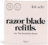 Kitsch Double Edge Razor Blades Refills, Bikini Safety Razor Blades Refill, Stainless Steel Womens Shaver Refills for Smooth Skin, Designed for Close Shave, Refills for Shaving Razor Men, 10 Count