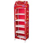 Little One's | 6 Plastic Shelves Foldable Baby Storage Box (Made in India), Unbreakable Material, (Steel Structure)| Aquatic Red | H6/FR