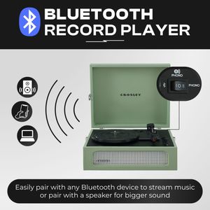Crosley Voyager Bluetooth Turntable – Sage Green