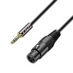 J&D XLR to 3.5mm Microphone Cable, PVC Shelled XLR Female to 3.5mm 1/8 inch TRS Male Balanced Cable XLR to TRS 1/8 inch Adapter for DSLR Camera, Computer Sound Card, 6 Feet