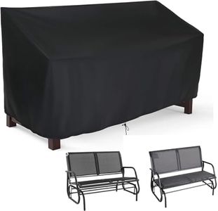 Hengme Outdoor Glider Bench Cover, Waterproof Patio Porch Loveseat Covers for Yard Rocking Swing Chair, Garden 2-Person Sofa, Black, 48" W x 29" D x 36" H