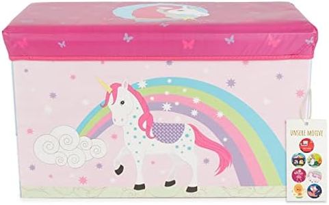 BIECO Almacenaje Juguetes con Tapa | Unicornio 60l | Caja Almacenaje Infantil | Baul Juguetes | Caja Plastico Almacenaje Organizador Juguetes Cajas Organizadoras de Plastico Cajas Plastico Almacenaje