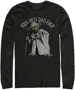 STAR WARS Mens Men's Green Dad Tops Long Sleeve Tee Shirt, Black, XX-Large Tall