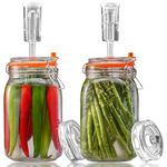 SwiftSlot 1.5L Fermentation Jars with Weights & Air Lock, Fermenting Kit for Sauerkraut, Kimchi, Kombucha and Pickles, 2 Pack