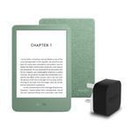Kindle (2024 Release) 16 GB without ads, an Amazon Fabric Cover and an Amazon Powerfast 9W Power Adapter
