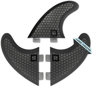 Surf Squared FCS Compatible Large Thruster Fin Sets | Honeycomb Fiberglass Performance Surfboard Fins | Works for All FCS Twin Tab Surfboards | Compatible with Twin, Thruster, & 3-Fin Setup