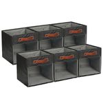 HNZIGE Fabric Cube Storage Bins 11 x 11, Collapsible Storage Cubes Bins for Storage Shelves,Foldable Cube Storage Bins for Storage, Cubby Closet Organizer Bins for Storage Blanket(Prints Black 6PCS)