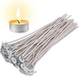 100pcs CD 20 Wicks for Soy Candles, 6 inch Pre-Waxed Candle Wick for Candle Making,Thick Candle Wick with Base