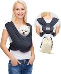 AnccoPlus Dog Carrier for Small Dogs, Front Facing Dog Carrier Sling, Hands Free Cat Sling, Size Adjustable, Reducing Back Pain, Soft Cotton, Premium Dog Sling Carrier (Regular, Charcoal Black)