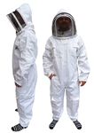 AGS Beekeepers Cotton Fencing Hood Veil Beekeeping Suit Professional Bee Suit Protective Suit (XL)