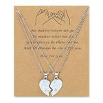 Best Friend Necklaces for 2 Girls Best Friend Birthday Gifts for Women Bff Broken Heart Necklace for Girls Bestie Christmas Gifts for Best Friends Matching Necklaces for Women Silver Heart Necklace