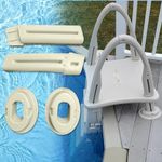 CK7200 Deck Mount Conversion Kit Compatible with Confer Plastics 7200 Roll Guard Above Ground Swimming Pool Warm Gray A-Frame Ladder Five Year Warranty