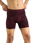 DAMENSCH Men's Modal Trunks (Pack of 1) (Dam-PRIN-BB-QM-M_Qube Maroon_M)