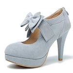 Women's Bow Mary Jane High Heels Cl