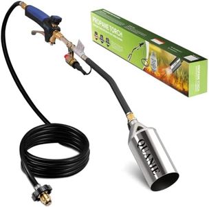 Propane Torch Burner Weed Torch High Output 1,800,000 BTU with 10FT Hose,Heavy Duty Blow Torch with Flame Control and Turbo Trigger Push Button Igniter,Flamethrower for Garden Wood Ice Snow Road (Blue