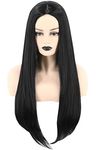 Topcosplay Women's Long Black Straight Wig Cosplay Wig Halloween Costume Wigs (Black)