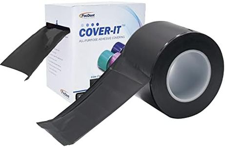 Pac-Dent Cover-It Barrier Film, Adhesive Tape Sheets to Protect Hard Surfaces, 1200 Sheets, 4 Inches x 6 Inches, Black