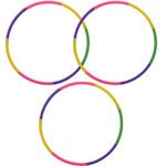 3 PCS Hula Hoops for Teens, Detachable Teens Hula Hoops 7-Section Durable Multi-Color for Fitness Dance Outdoor Play Gym Class, School Sports