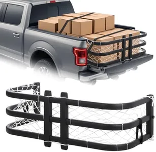 GarveeTech Truck Bed Extender 59"-72" Adjustable Length Aluminum Retractable Tailgate Extender - Drill Required Installation, Fits Ford F-150, Ram 1500/2500/3500, Santa Cruz, Silverado & Sierra