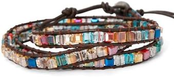 SPUNKYsoul 3 Wrap Dazzling Multi Color Crystal Leather Bracelet Collection