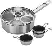 Demeyere Resto 18/10 Stainless Steel Stovetop Egg Poacher Set, 4 Removable Cups, Induction Compatible, Dishwasher Safe