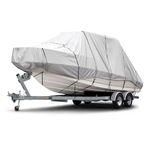 Budge 600 Denier Boat Cover fits Hard Top/T-Top Boats B-621-X8 (24' to 26' Long, Gray)